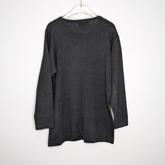 Victoria Harbour Vintage Black Long Sleeve Beaded Sequin Crewneck Sweater Size M - Picture 3 of 7